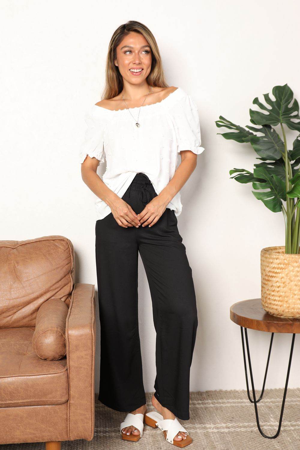Mandy Swiss Dot Puff Sleeve Square Neck Blouse Trendsi 9c2c73570a574925aba8783bbf0f61ae-Max