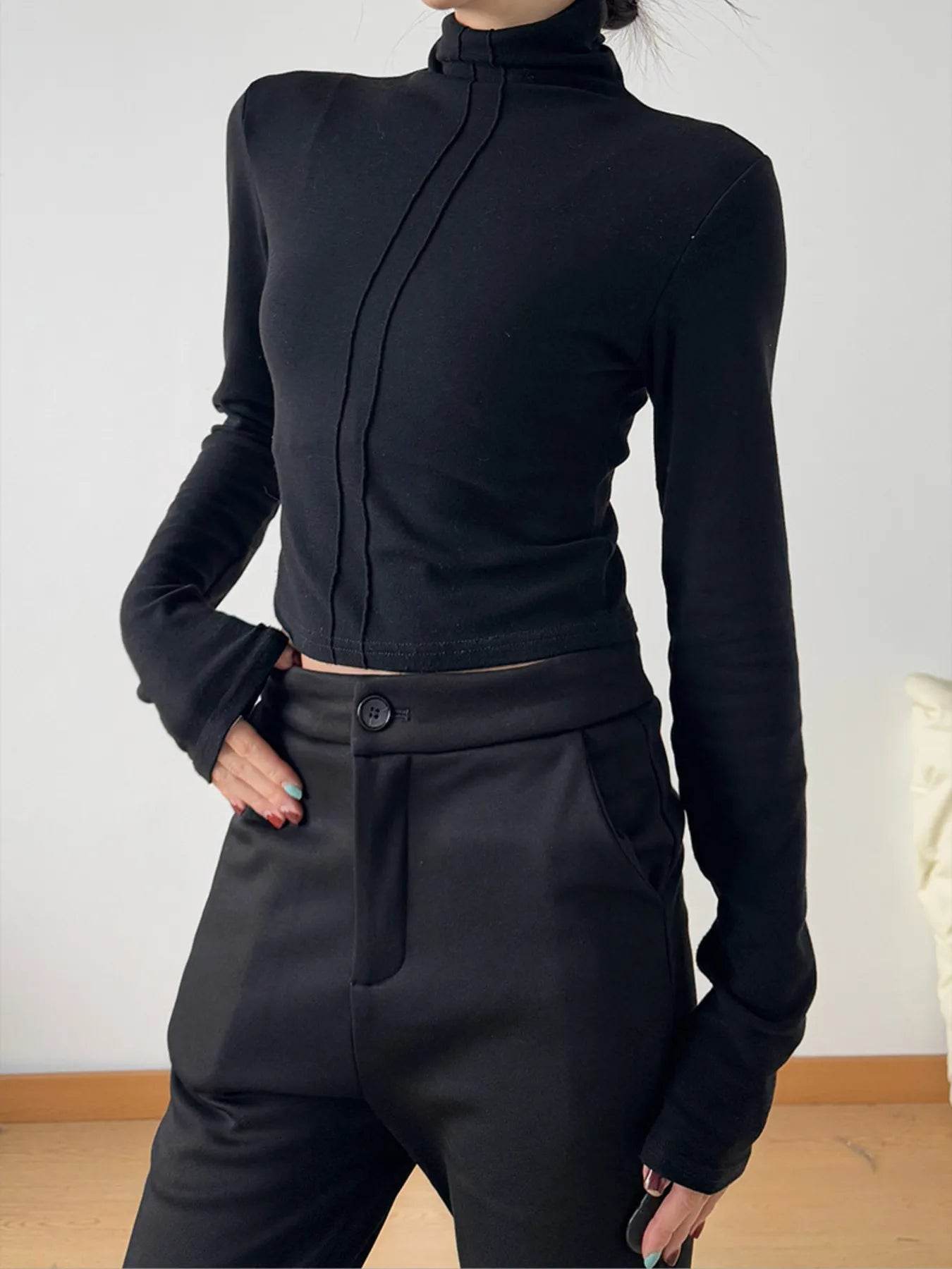 High Neck Long Sleeve Cropped T-Shirt Trendsi 9c6a584e3f0b463b922204531b407f0a-Max-Origin