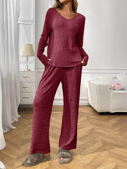 Ribbed Long Sleeve Top and Pants Lounge Set Wine Red Trendsi 9c85093a57e2471c90a1fe7e1dbc6b8a-Max-Origin
