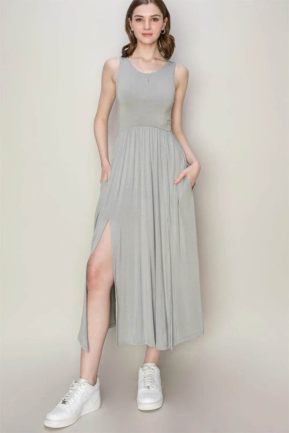HYFVE Sleeveless Slit Midi Dress Gray Trendsi 9cb668e5-b1c4-4ea3-a839-fdaf42da1016-Max