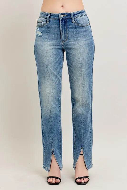 Judy Blue Full Size High Waist Vintage Wash Front Seam & Slit Straight Plus Size Trendsi 9d141aa5bc8d49aea33d32a6f00d54fe-Max-Origin