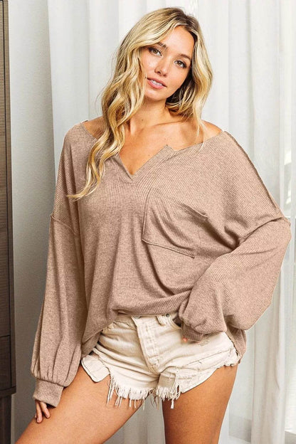 BiBi Exposed Seam Long Sleeve Top TAUPE Trendsi 9d831f19-52bb-4adc-9064-ec9fc20cf7f6-Max