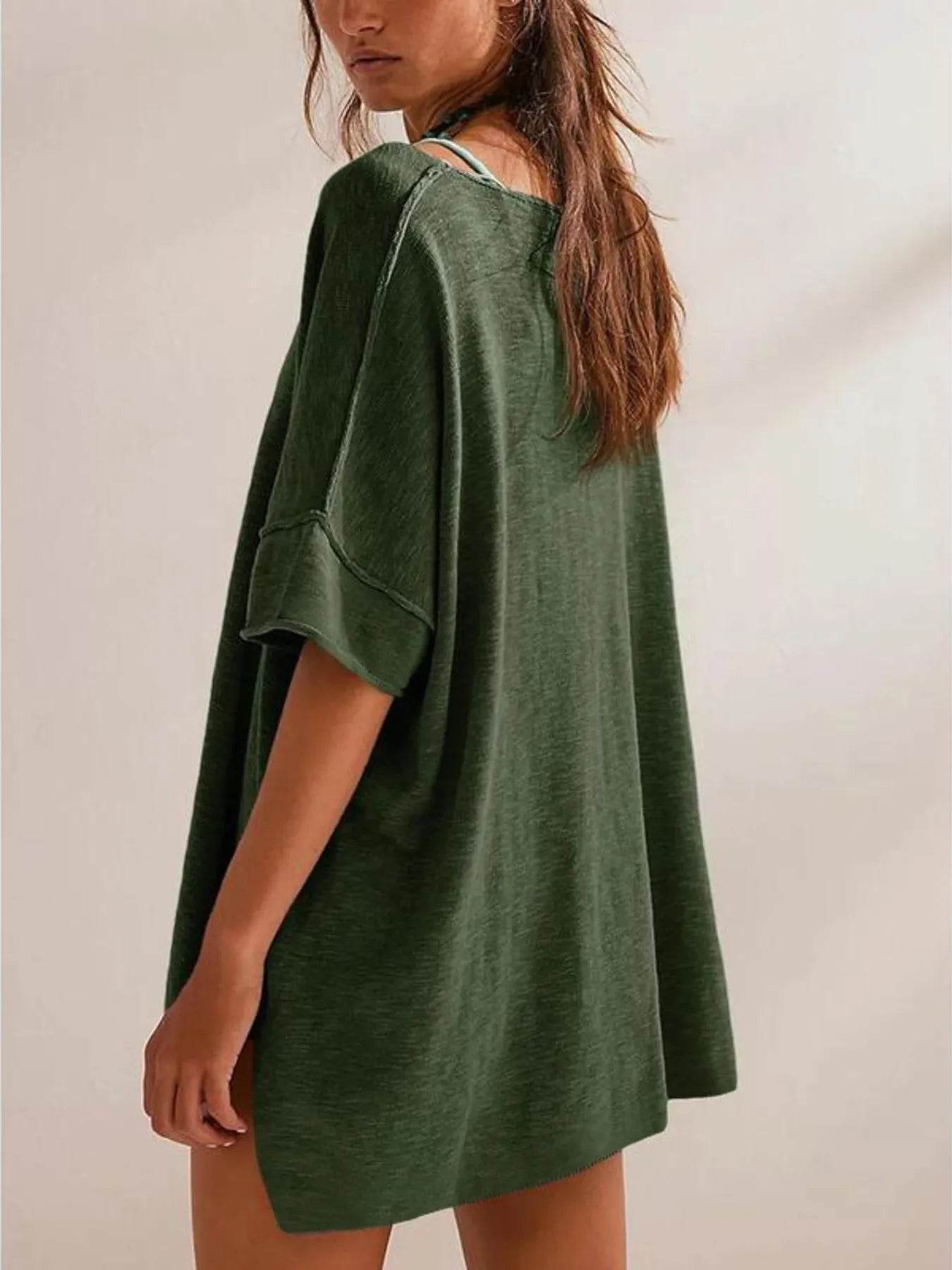 Oversized Round Neck Drop-Shoulder T-Shirt Trendsi 9dab9d98fae04802b12d566c31050bf3-Max-Origin