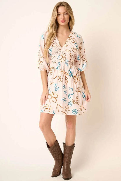 Mittoshop Flower Print Mocked Waist Mini Dress TEAL COMBO Trendsi 9db8b84012a74378b6af9286c1e2e35c-Max-Origin
