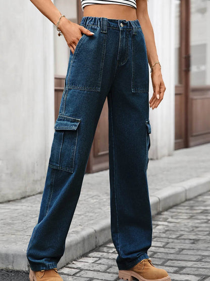 High-Waisted Cargo Jeans Trendsi 9dd36bd794b640dc92cafbb3f2be3f60-Max-Origin