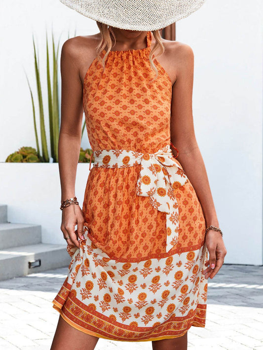 Floral Halter Neck Tie Waist Dress Trendsi 9de8e09d83004278adff5bc6fb710972-Max