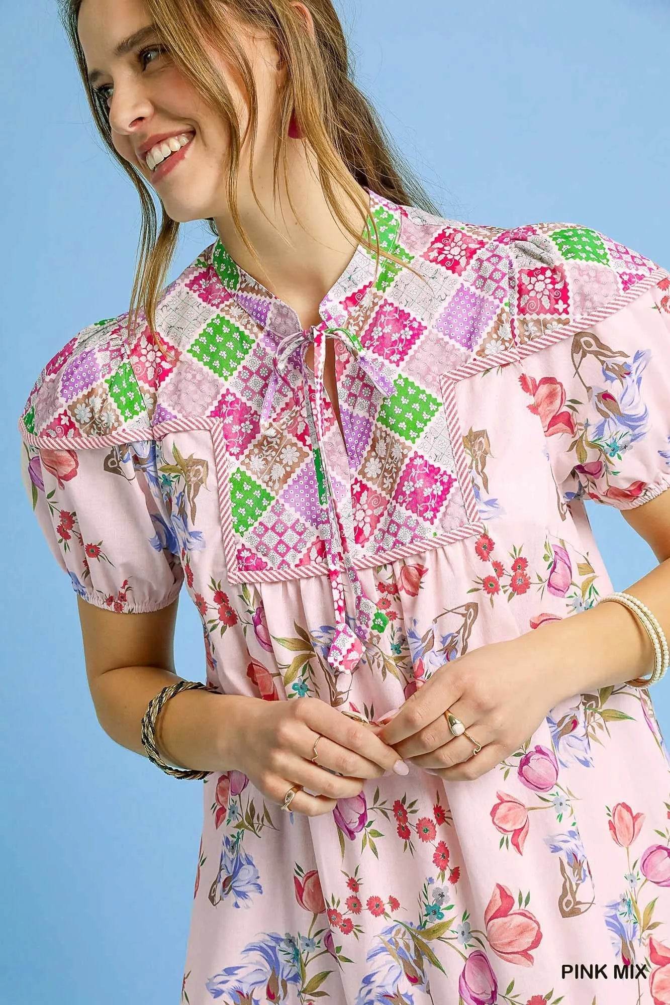 Umgee Floral Print Tie Neck Puff Sleeve Dress Trendsi 9e1df0c5-375b-419e-885b-ebb3073d0a24-Max-Origin