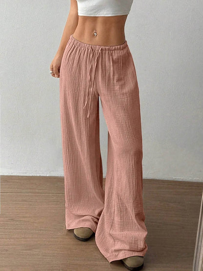 Drawstring Wide-Leg Casual Pants Pink Trendsi 9e54704115a840098fa4f1290cb2f5b2-Max-Origin