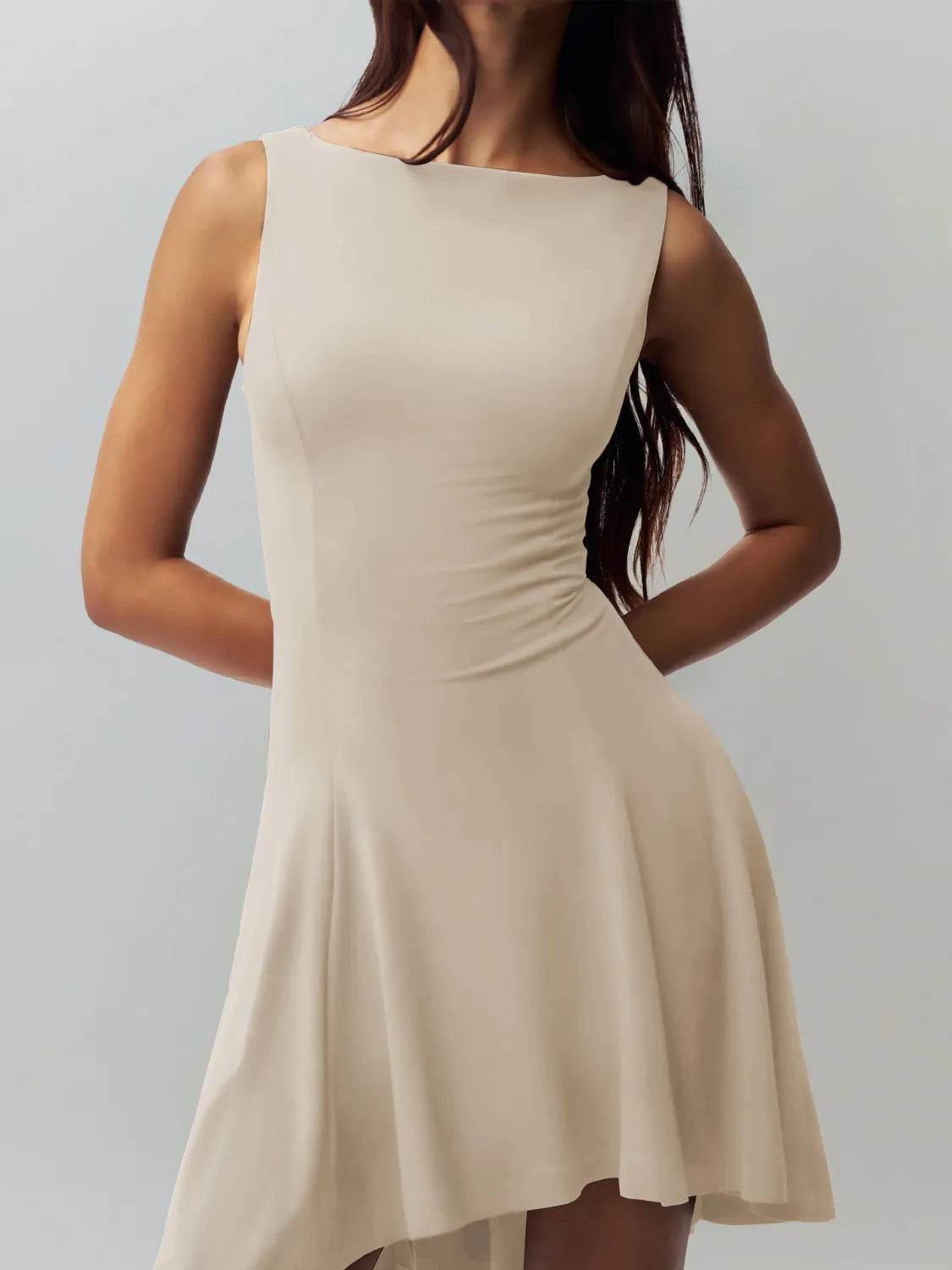 High-Low Round Neck Sleeveless Dress Tan Trendsi 9ebc6bda-9c5f-4423-aaca-2071332946bf-Max-Origin