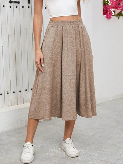 Elastic Waist Skirt With Pockets Trendsi 9ed05b9e-0602-4d88-9819-7d20d898b2e0-Max-Origin