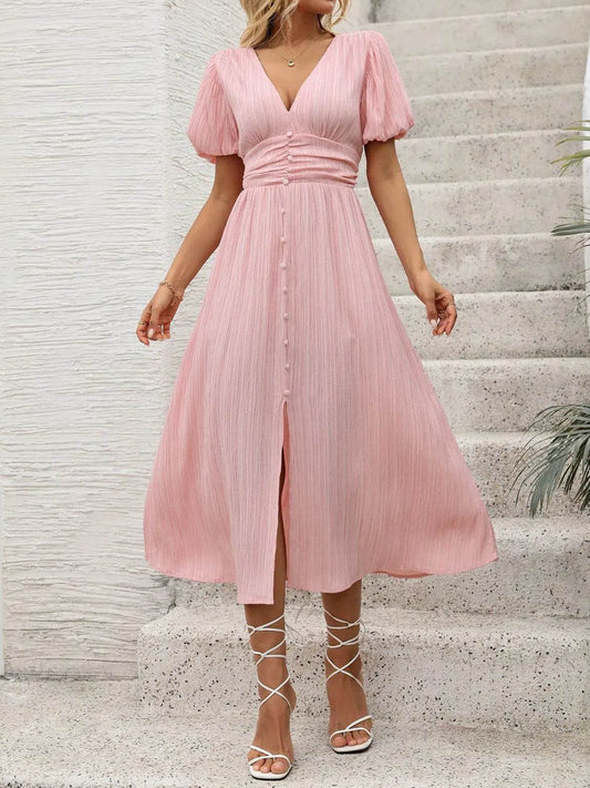 V-Neck Puff Sleeve Dress Blush Pink Trendsi 9ef7c9cd-407e-4744-8240-ebfc8e0be558-Max-Origin