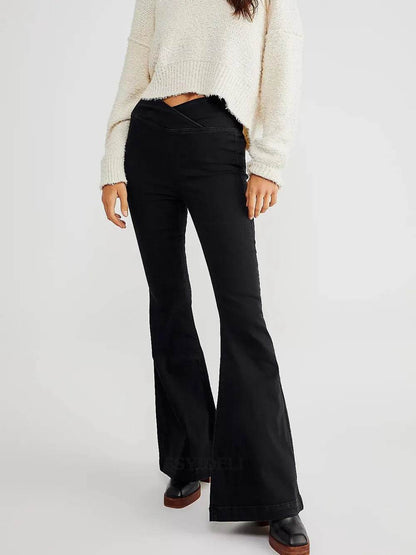 Asymmetric Waist Flare Jeans Black Trendsi 9f1a7716-5ba7-4737-b33f-1058925ac4fb-Max