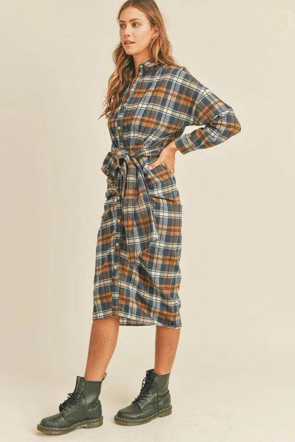 Mable Plaid Flannel Front Tie Button Down Shirt Dress Trendsi 9f4fe9ef-d2c2-4e14-968e-c3c50556adb2-Max