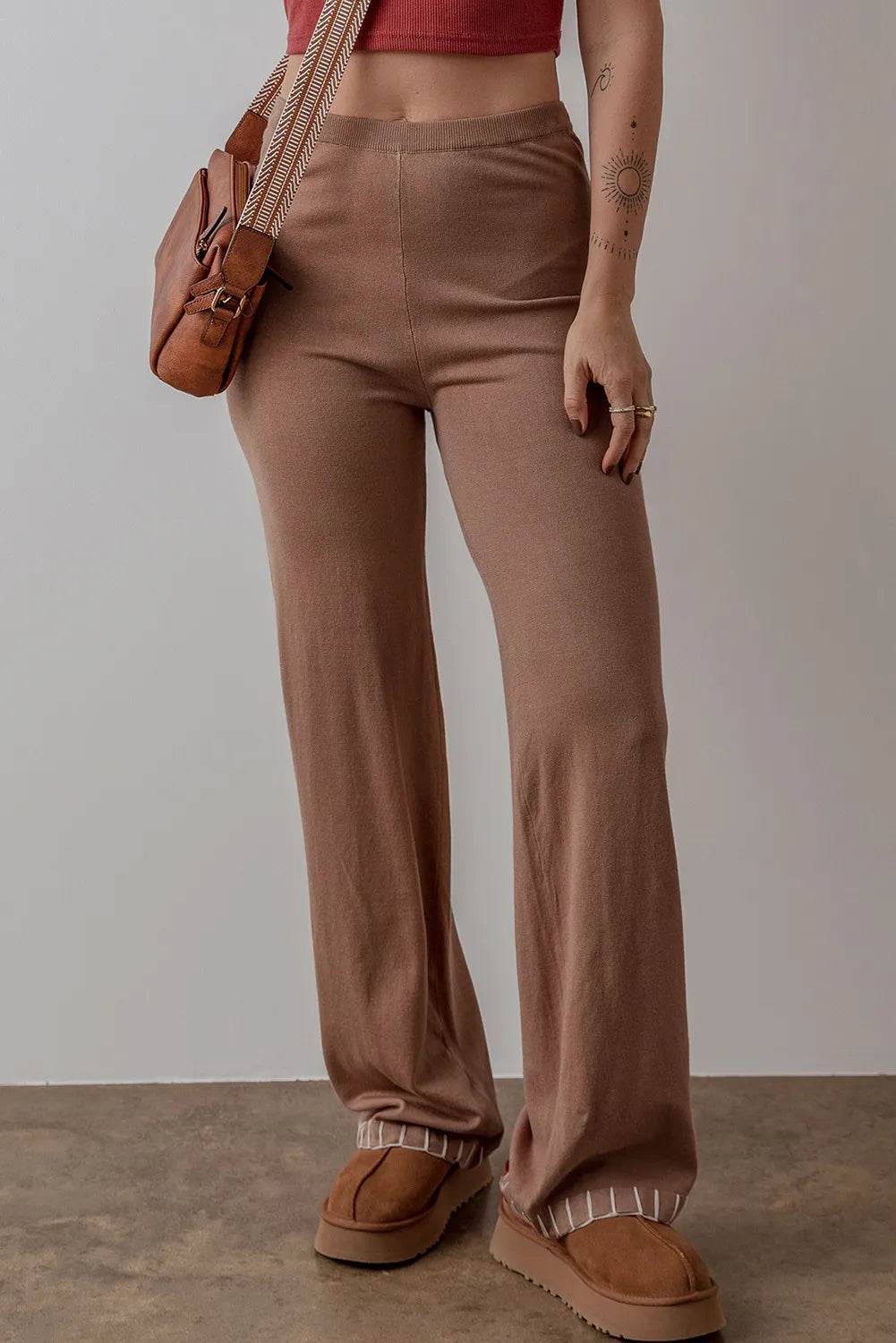 High Waist Pants Brown Trendsi 9f649be1-e135-4fc4-98ef-343757b4e557-Max