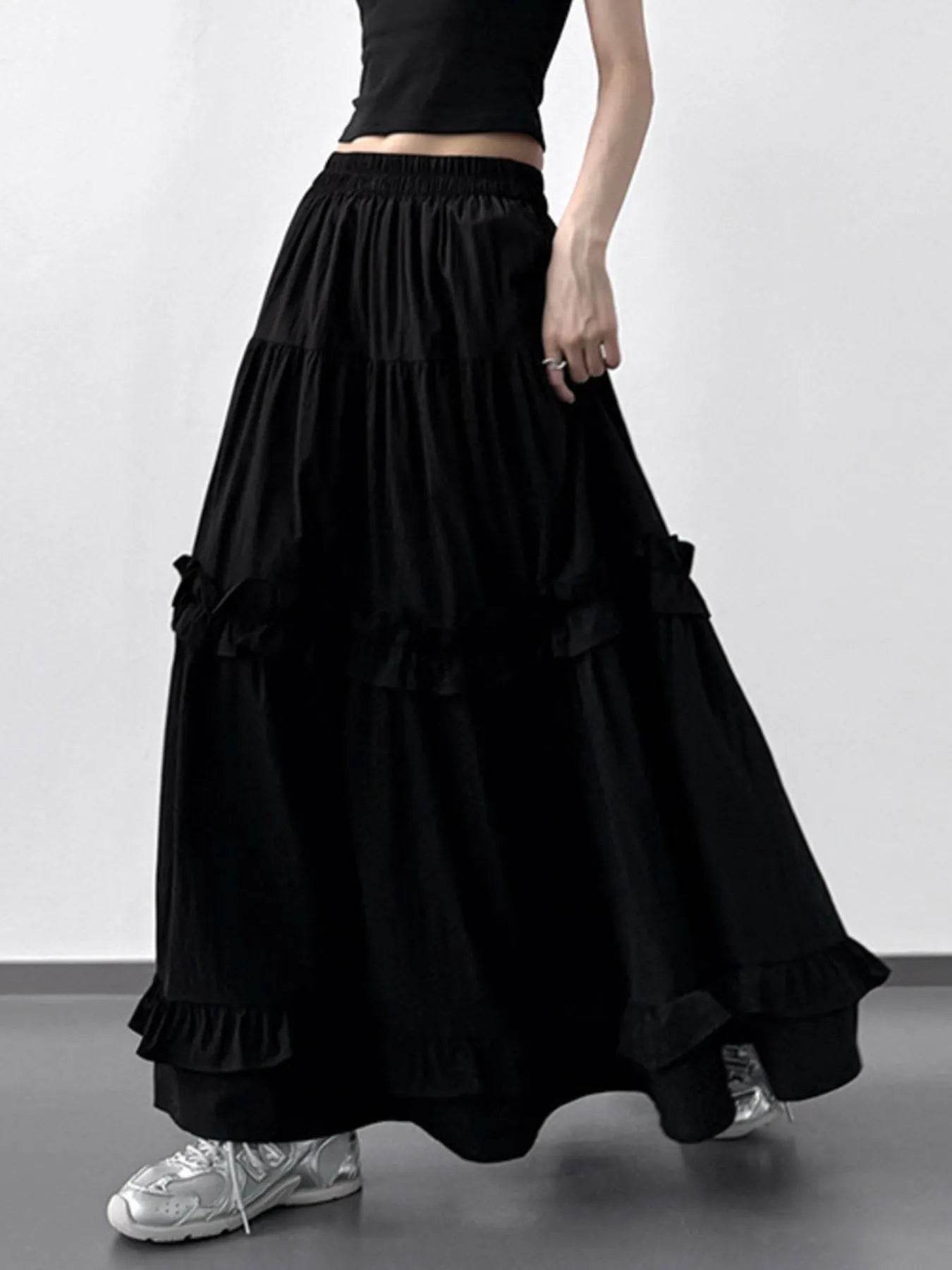 Elastic Waist Ruffle Maxi Skirt Black Trendsi 9f8e4f6b-38fd-49e2-b748-4a14fb856b4f-Max-Origin