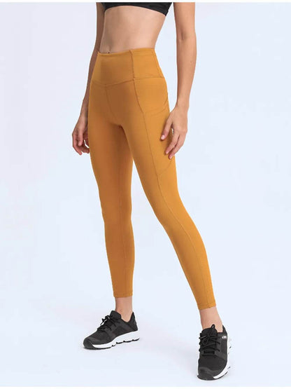 Millennia Wide Waistband Leggings with Pockets Tangerine Trendsi 9fe2b539d98046a7817e1694628a2bed-Max
