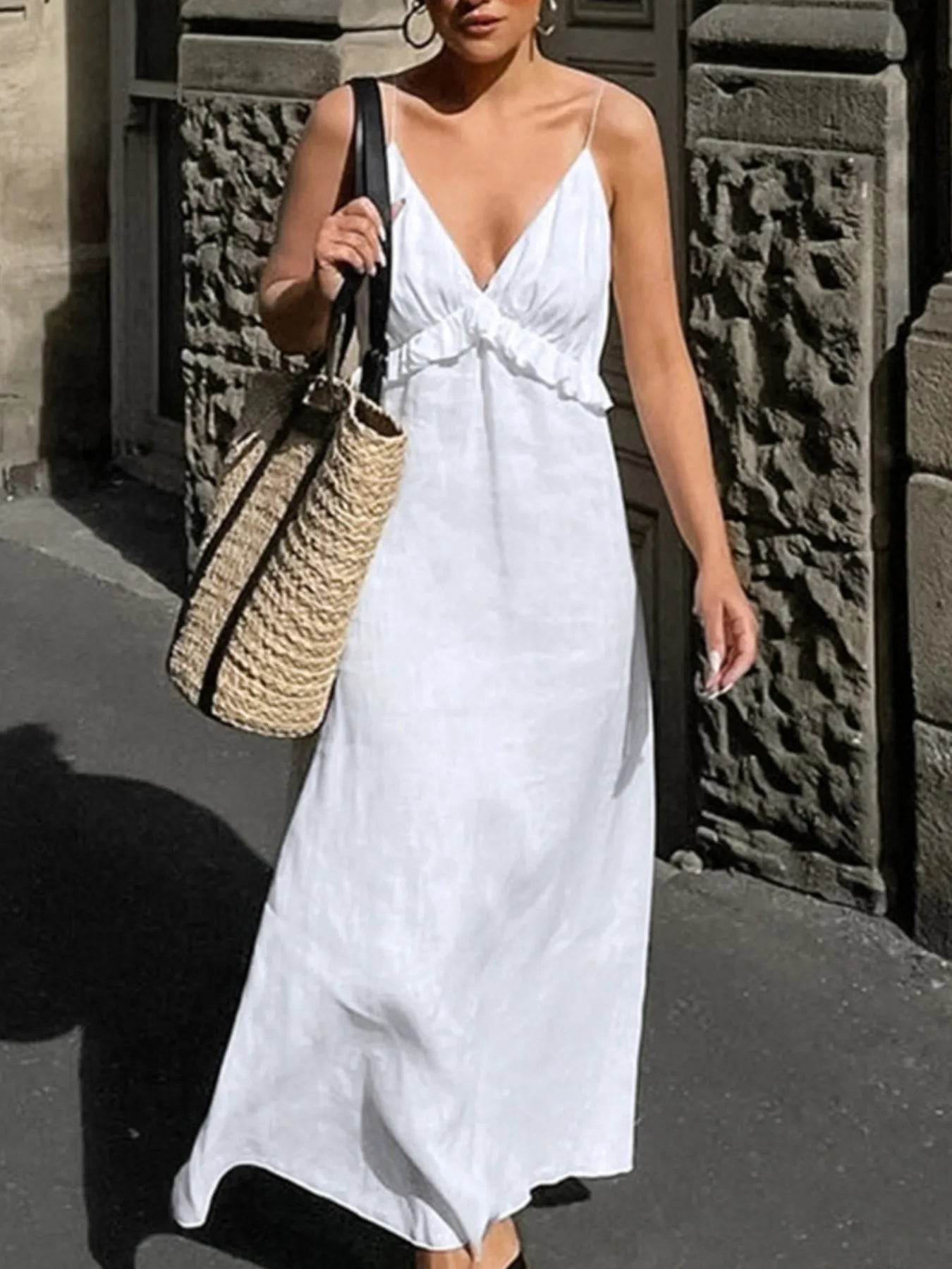 Ruffled V-Neck Maxi Dress Trendsi a00918cb-a9de-4811-8520-48ebf875c967-Max-Origin