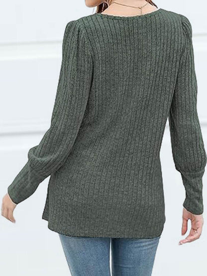 Decorative Button Square Neck Top Trendsi a03f5745dd1e46bbb9468341a9031820-Max