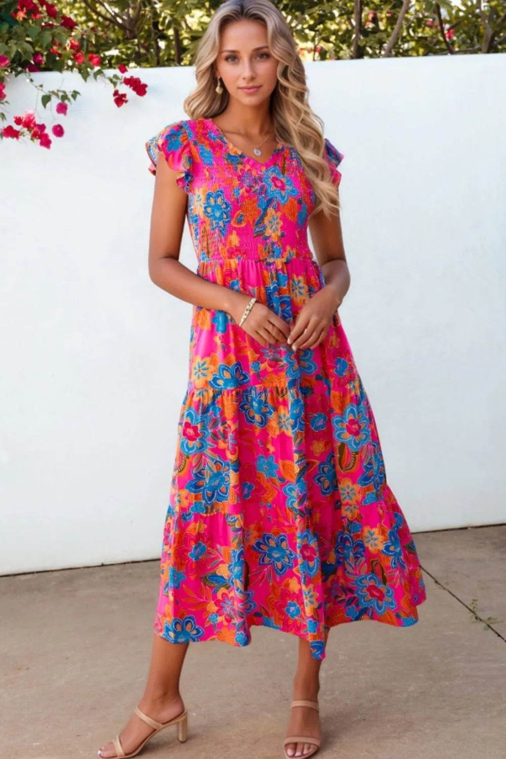 Boho Floral V Neck Ruffle Tiered Dress Trendsi a053d4ec-1918-4a0f-9f45-0a92b1f309f4-Max-Origin