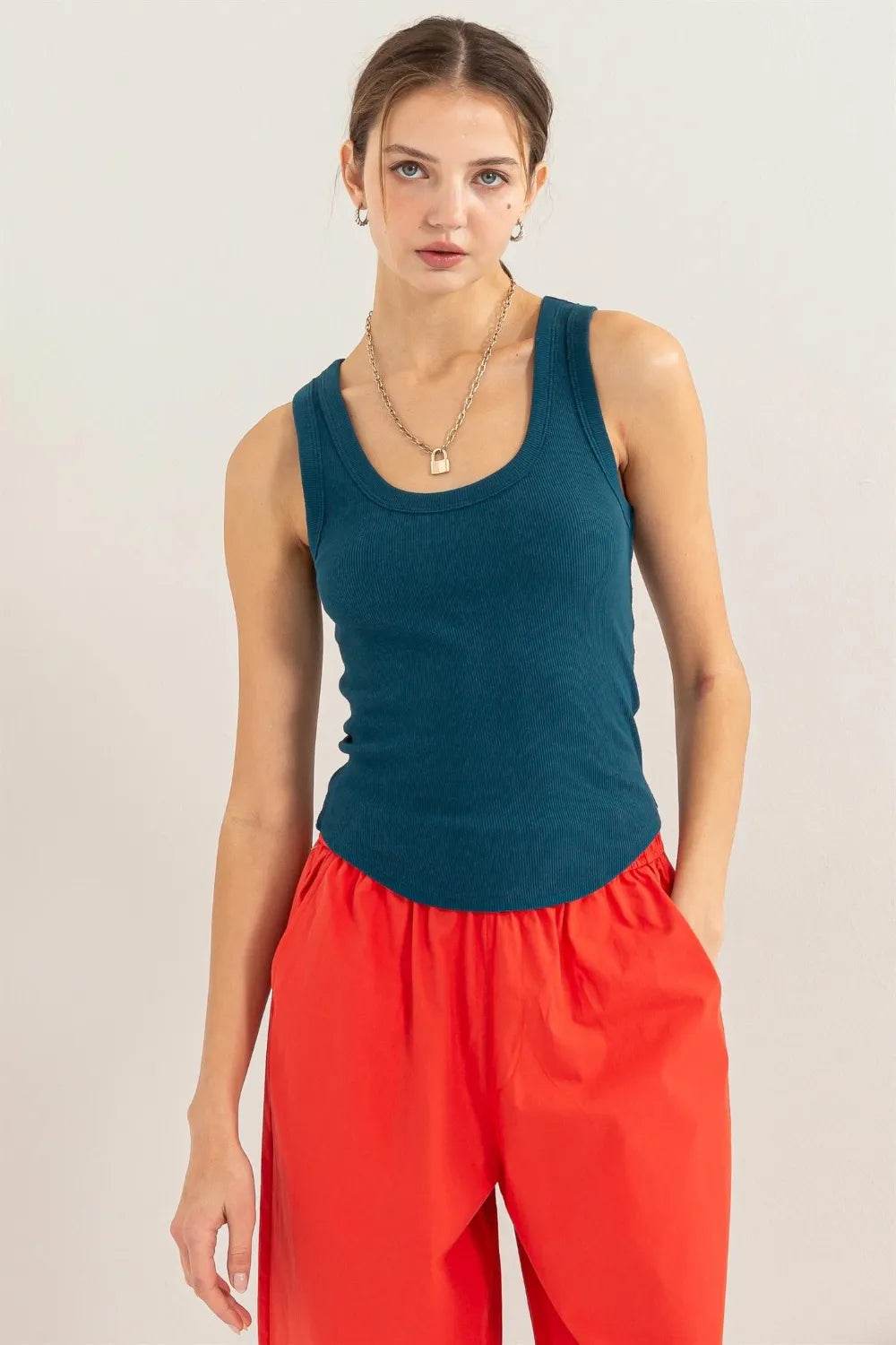 HYFVE Ribbed Scoop Neck Racerback Tank Trendsi a06b1efc-2659-473f-af24-5c8c8cb513a4-Max