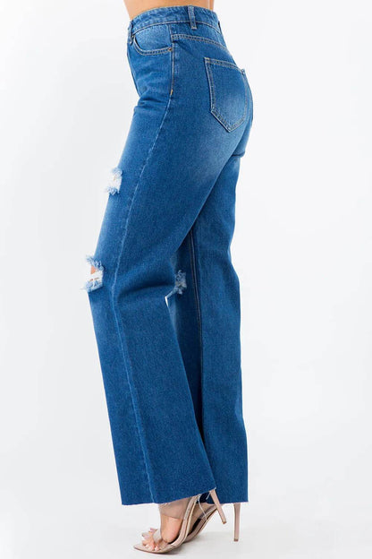 American Bazi High Waist Distressed Wide Leg Jeans Trendsi a0768d06-6e36-492e-8040-e786e1ba5749-Max