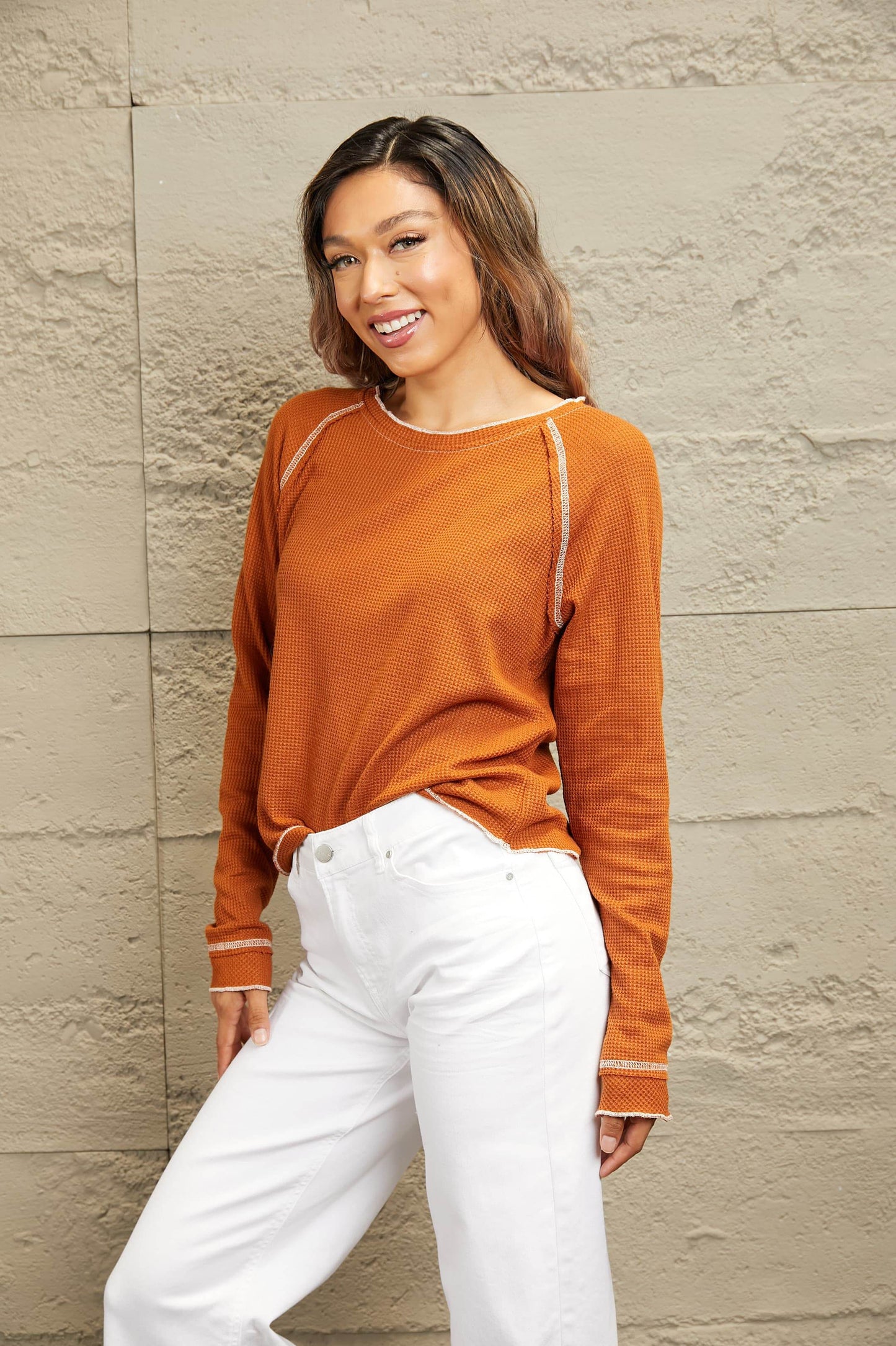 Long Raglan Sleeve Round Neck Top Trendsi a0be9c45eae948a88ab113fd28db27c9-Max