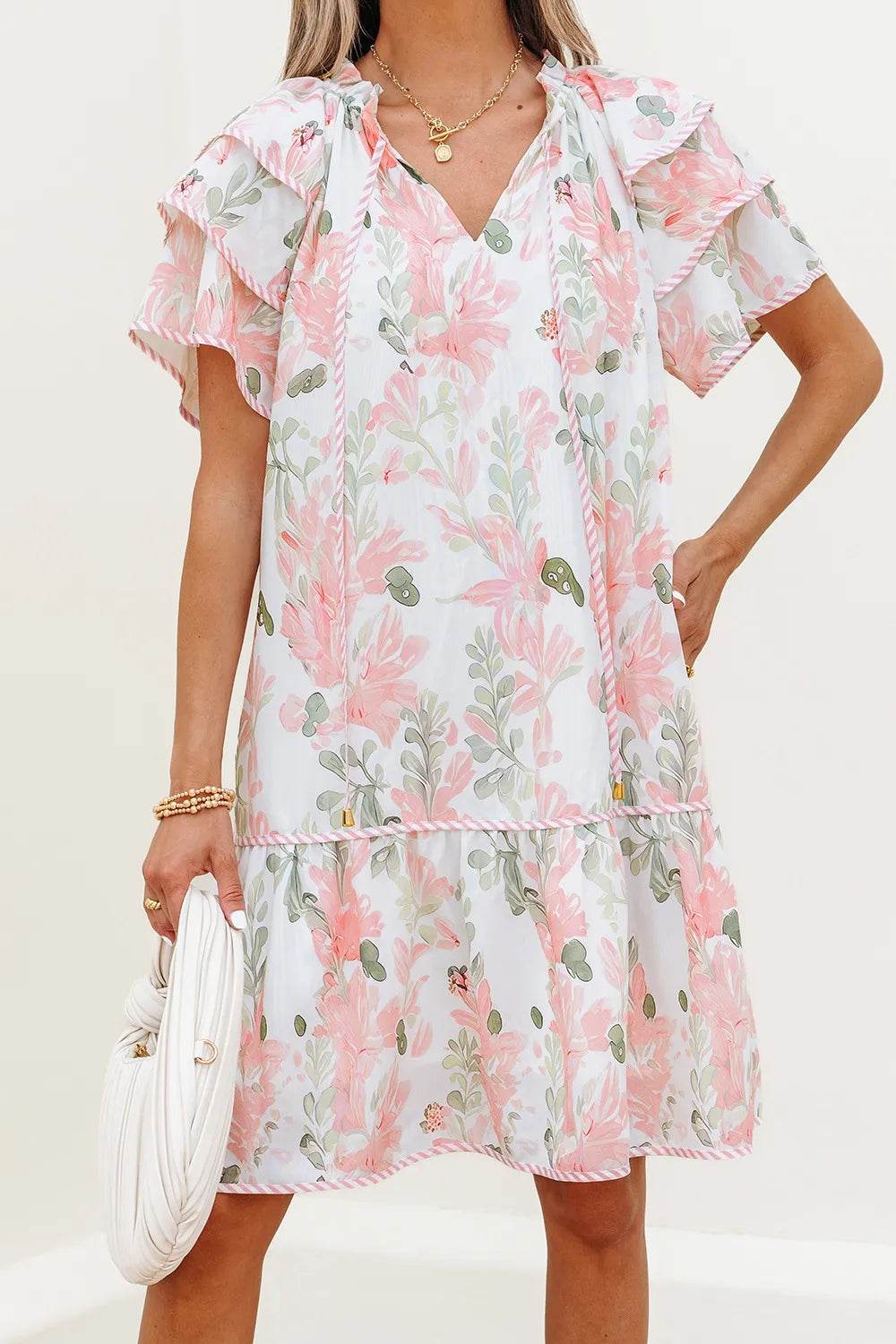 Floral Contrast Edge Layered Short Sleeve Mini Dress Trendsi a0f2eef8-628b-40c6-bd76-7b1a467271f9-Max-Origin