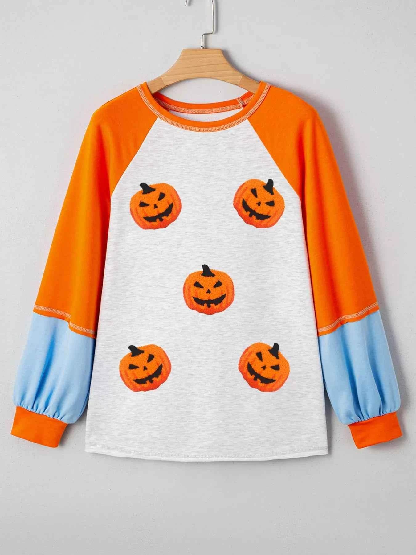Halloween Pumpkin Print Long Sleeve T-Shirt Trendsi a123ddf7b6f74bf48166cd80acb75d7c-Max-Origin