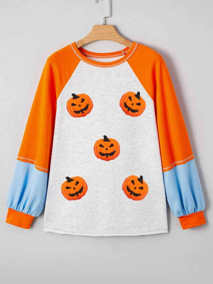 Halloween Pumpkin Print Long Sleeve T-Shirt Trendsi a123ddf7b6f74bf48166cd80acb75d7c-Max-Origin