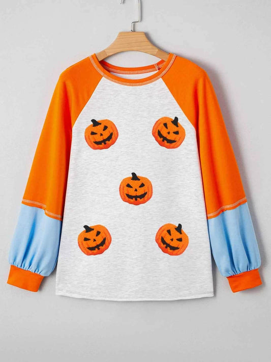 Halloween Pumpkin Print Long Sleeve T-Shirt Trendsi a123ddf7b6f74bf48166cd80acb75d7c-Max-Origin