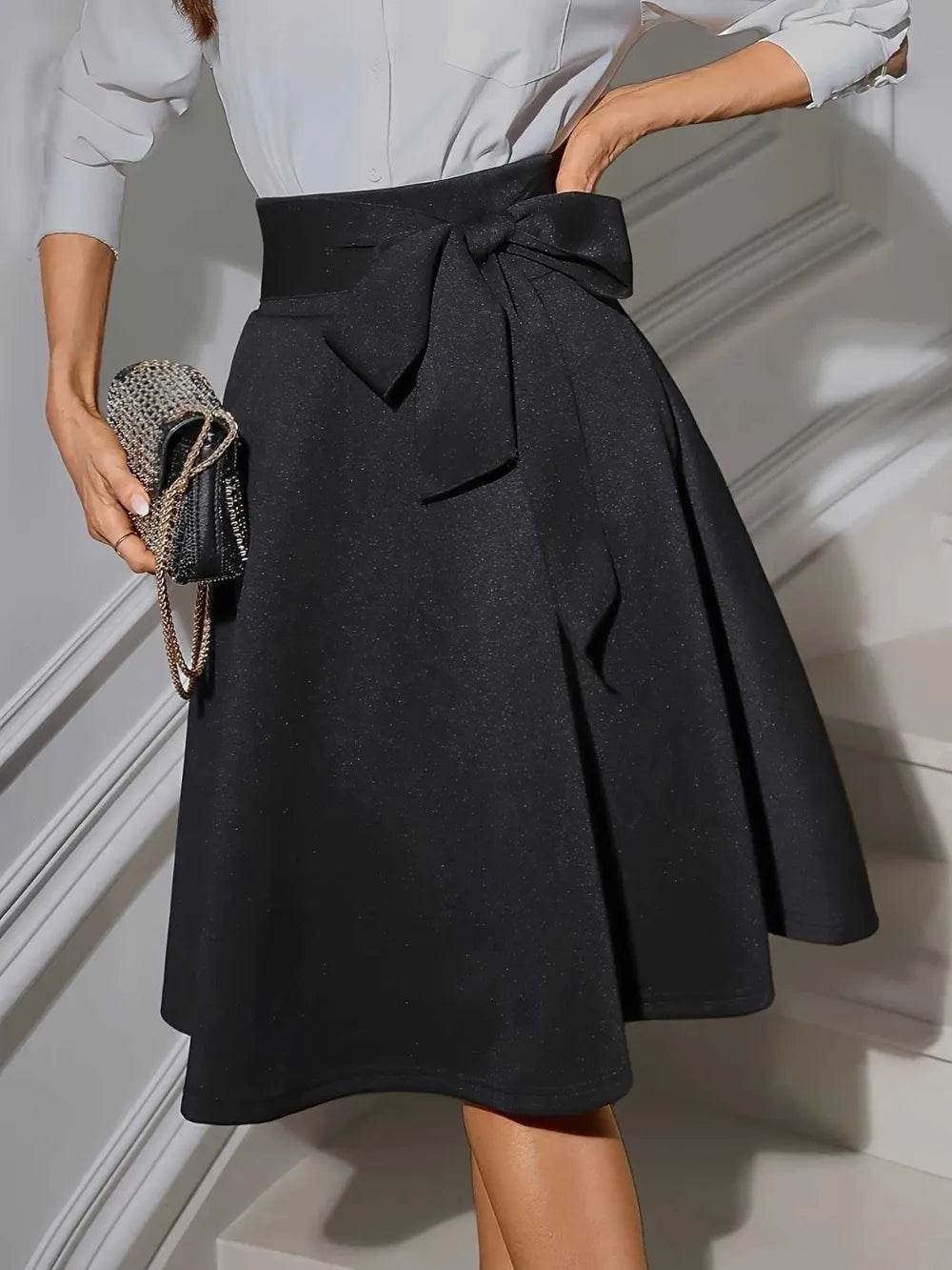 Tied Knee Length Skirt Black Trendsi a13999f5-4b56-4a32-961d-02dd8ee67f42-Max