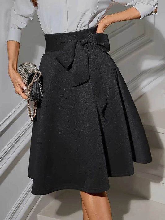Tied Knee Length Skirt Black Trendsi a13999f5-4b56-4a32-961d-02dd8ee67f42-Max