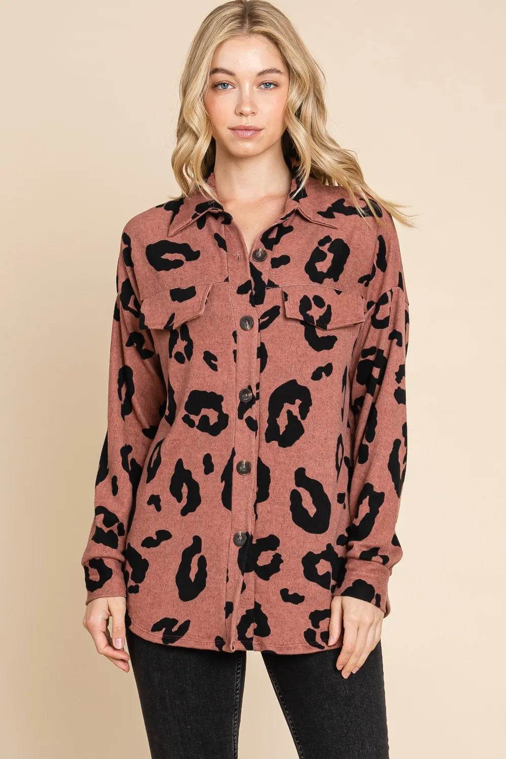 BOMBOM Animal Print Button Up Knit Shacket Trendsi a1aa88cc-c9b4-4c8e-8de3-3c0467f0ebc7-Max