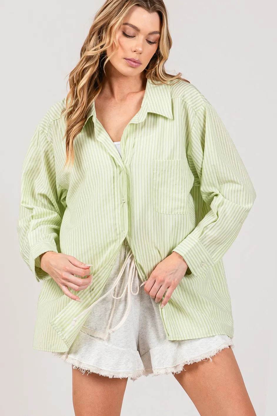 SAGE + FIG Striped Button Up Long Sleeve Shirt SAGE Trendsi a1b4662c-75fc-45bf-806d-243b647ac4ef-Max