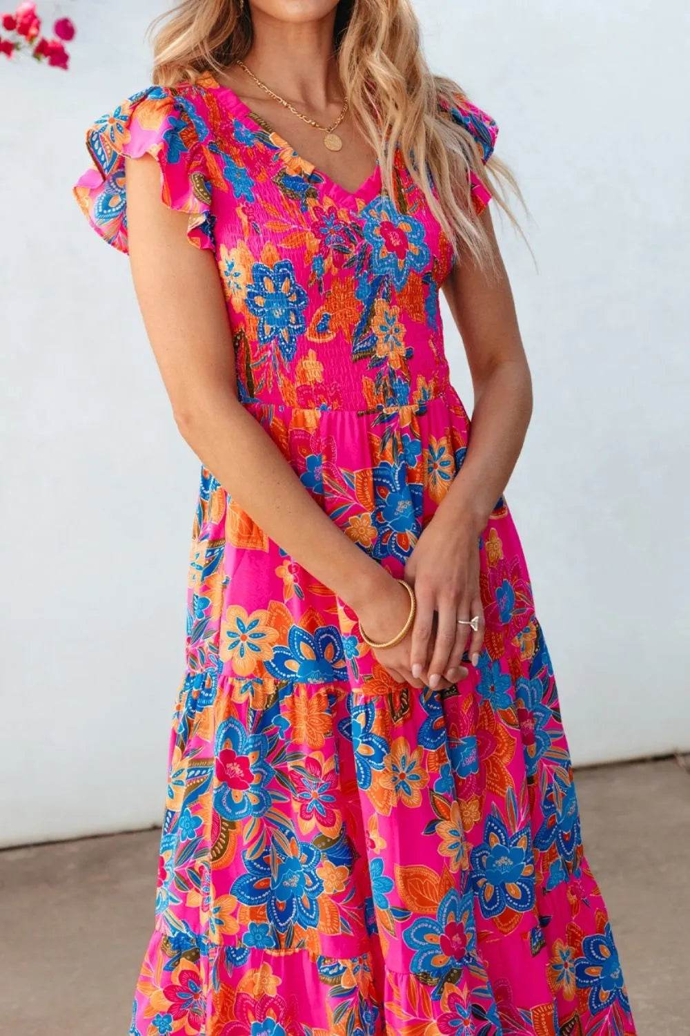 Boho Floral V Neck Ruffle Tiered Dress Trendsi a1c2a556-ebd4-46f2-a380-224e52994df9-Max-Origin