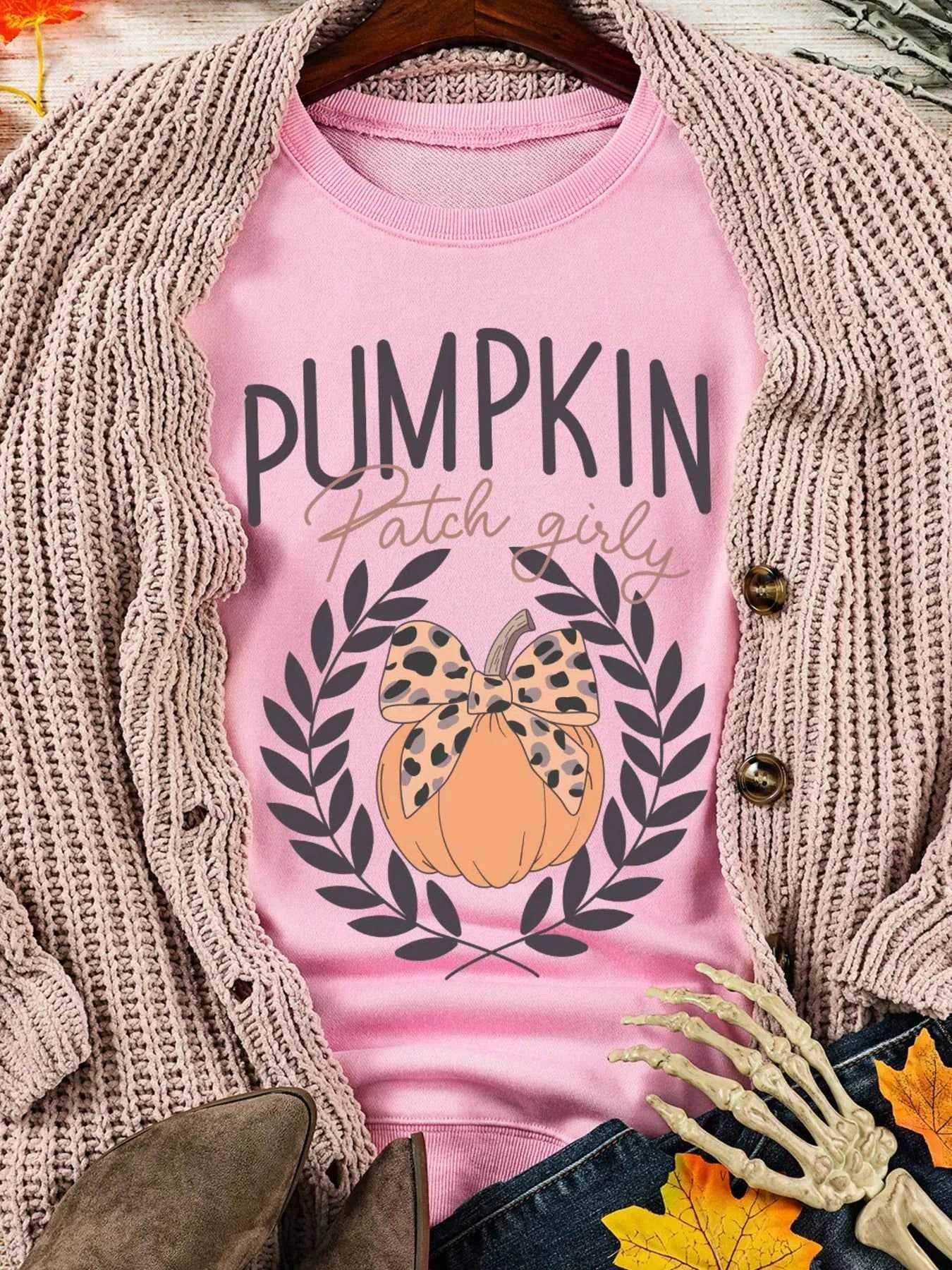 Halloween Leopard Bowknot Pumpkin Graphic Sweatshirt Trendsi a1e5a2cd958747dea964570d0806d004-Max-Origin