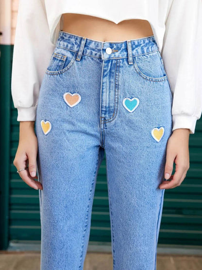 Heart Straight Leg Jeans with Pockets Trendsi a248fb12-77f4-4a13-8372-fd920a9bf07b-Max