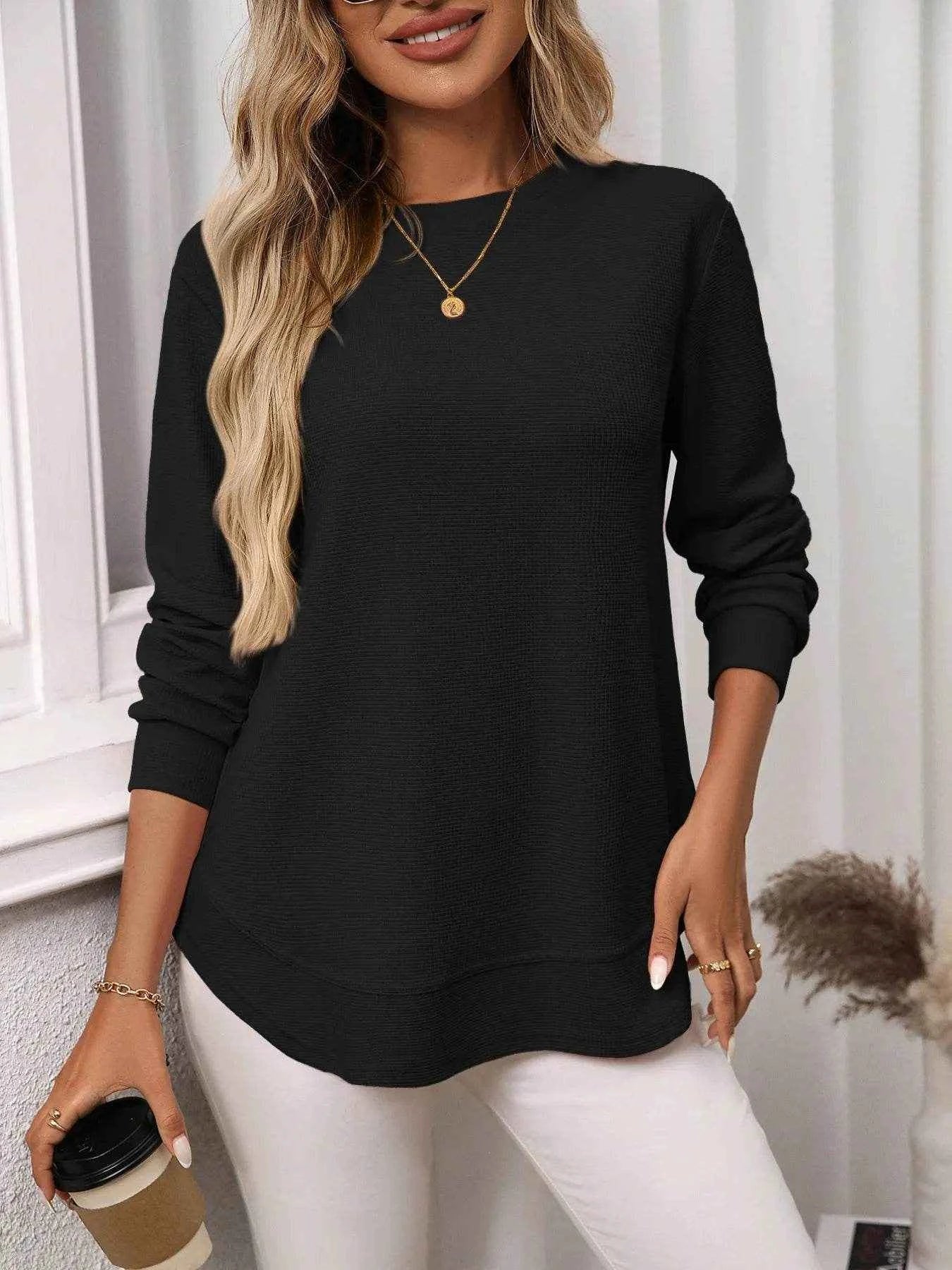 Long Sleeve Round Neck T-Shirt Trendsi a2a852dc9a2c4f24ba5735cbfc2971da-Max-Origin