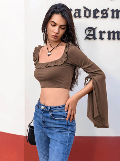 Ruffled Square Neck Long Sleeve Top Trendsi a2b300b7-de2d-4036-9cdf-7872099b6885-Max-Origin