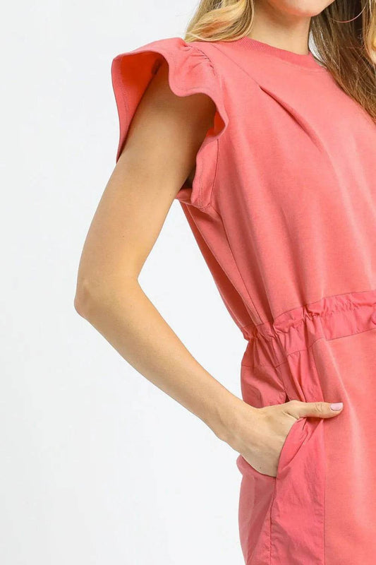 Umgee Luxe knit Ruffle Sleeve Drawstring Mini Dress Trendsi a2b791ce-781e-4725-8e8c-2db4136a9017-Max-Origin