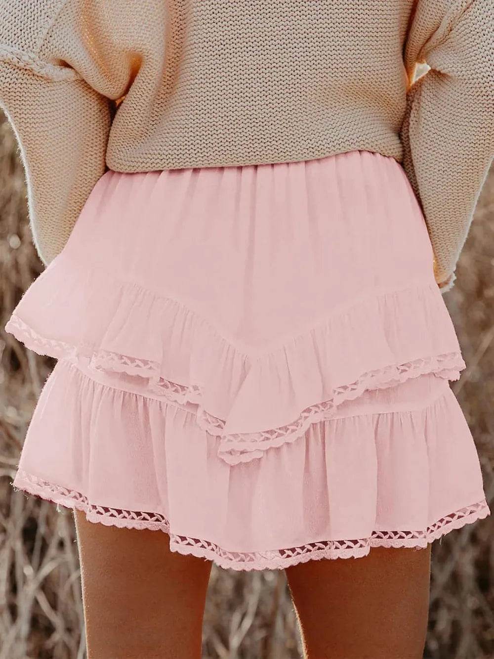 Lovelet Lace Detail Layered Skirt Blush Pink Trendsi a32d70af-e92a-4f9e-9088-ac185887c213-Max