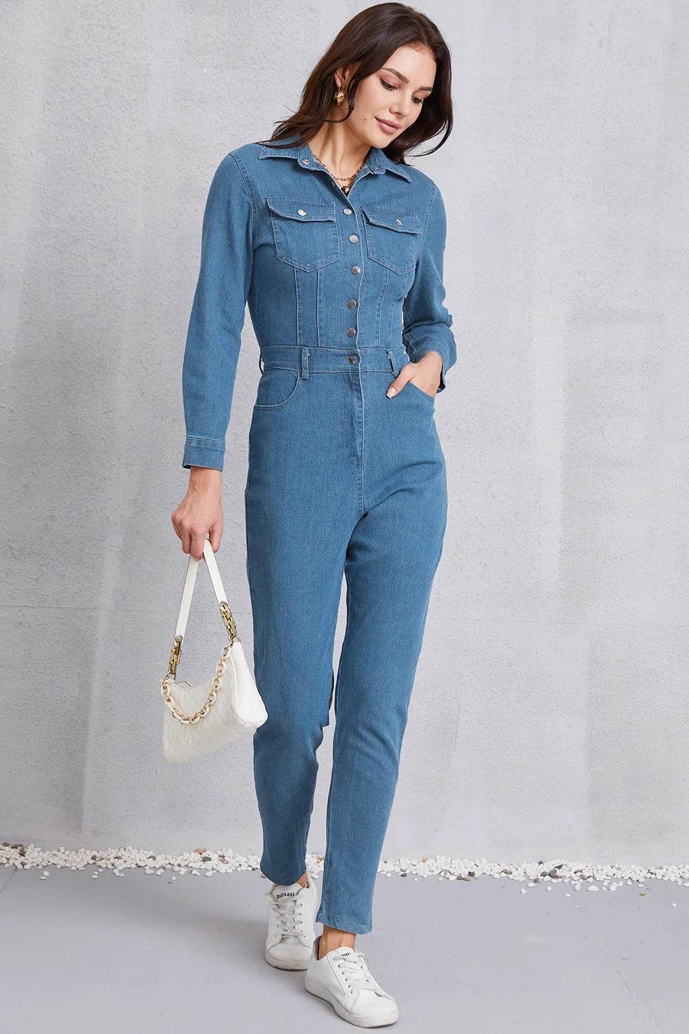 Snap Down Denim Jumpsuit with Pockets Trendsi a3d4a5d2-0f3d-4d72-96e4-ff29ca39461f-Max