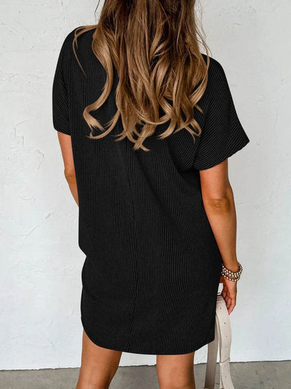 Lovelet Round Neck Short Sleeve Mini Dress Trendsi a40246e4-d65e-428f-9acb-0e260a379f80-Max