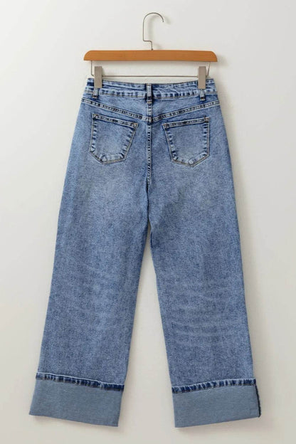 High-Waisted Wide-Leg Cuffed Jeans Trendsi a438e754-29c6-44ed-9957-cf5f4c610e5e-Max-Origin