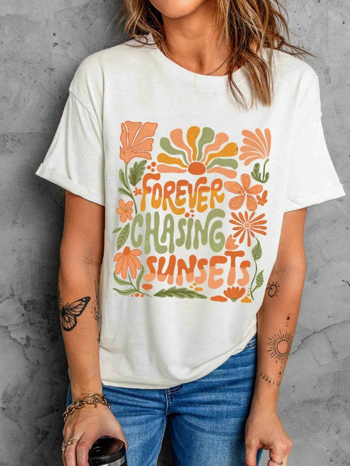 FOREVER CHASING SUNSETS Round Neck T Shirt Trendsi a45d5dabcb124e589ac6288facd019aa-Max-Origin