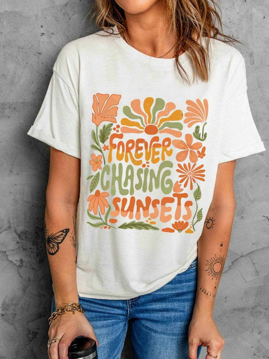 FOREVER CHASING SUNSETS Round Neck T Shirt Trendsi a45d5dabcb124e589ac6288facd019aa-Max-Origin