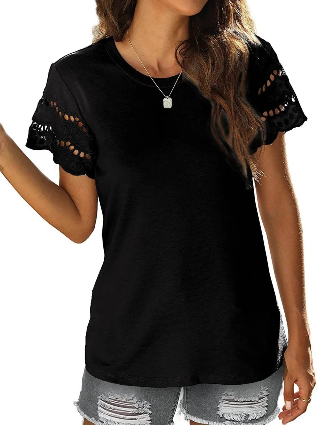 Round Neck Short Sleeve Casual T-Shirt Trendsi a4644f20929e492c95c568c10c1c9b8f-Max-Origin