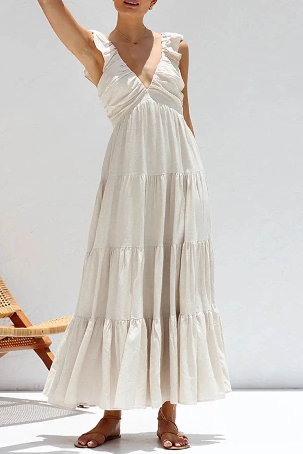 Ruffled V-Neck Tiered Dress Trendsi a492a890-84c1-41bd-bc48-fe6204fa8055-Max-Origin