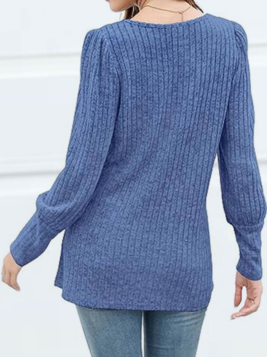 Decorative Button Square Neck Top Trendsi a49afde5c5804ebbb5d13d0d372f295b-Max
