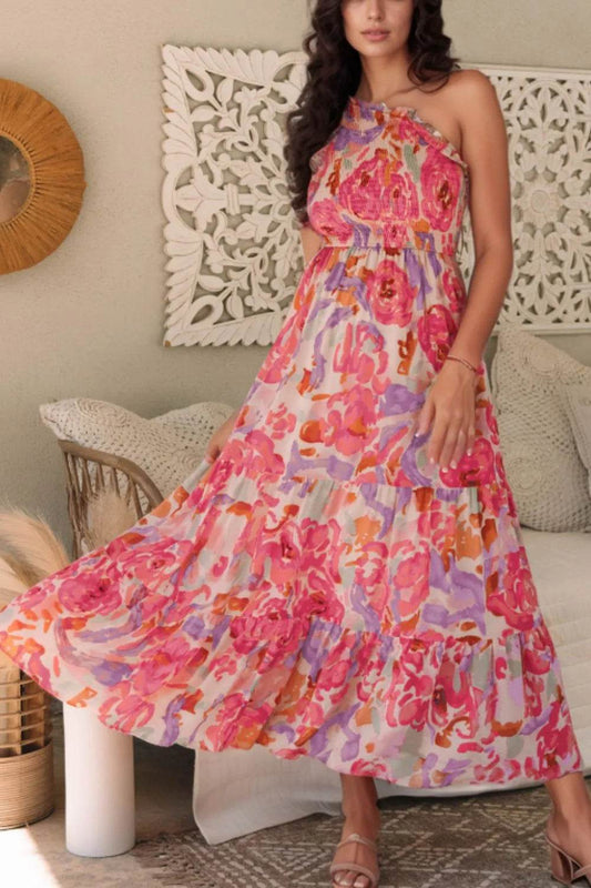 Floral Print Shirred One Shoulder Maxi Dress Trendsi a4d9c9f0-11ca-4d09-a047-81208aeb7bf1-Max-Origin